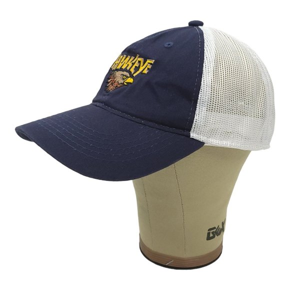 Outdoor Cap Hawkeye Mesh Strapback Cap Trucker Baseball Hat Bird Blue White - Picture 7 of 13